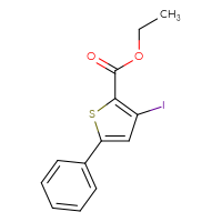 Chemical structure of ethyl 3-iodo-5-phenylthiophene-2-carboxylate - CSSB14948340645