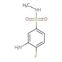 Chemical structure of 3-amino-4-fluoro-N-methylbenzene-1-sulfonamide - CSSB00011243222