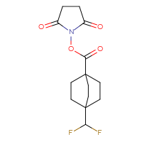 Chemical structure of 2,5-dioxopyrrolidin-1-yl 4-(difluoromethyl)bicyclo[2.2.2]octane-1-carboxylate - CSSB20270601932