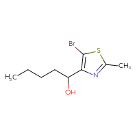 Chemical structure of 1-(5-bromo-2-methyl-1,3-thiazol-4-yl)pentan-1-ol - CSSB00154001825