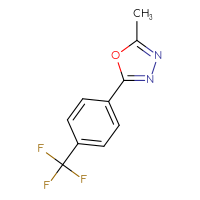 Chemical structure of 2-methyl-5-[4-(trifluoromethyl)phenyl]-1,3,4-oxadiazole - CSSB00010271569