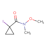Chemical structure of 1-iodo-N-methoxy-N-methylcyclopropane-1-carboxamide - CSSB21151594957