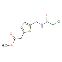 Chemical structure of methyl 2-{5-[(2-chloroacetamido)methyl]thiophen-2-yl}acetate - CSSB02404881930