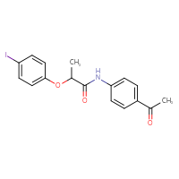Chemical structure of N-(4-acetylphenyl)-2-(4-iodophenoxy)propanamide - CSSB00027872959