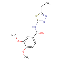 Chemical structure of N-(5-ethyl-1,3,4-thiadiazol-2-yl)-3,4-dimethoxybenzamide - CSSB00026265798