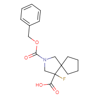 Chemical structure of 2-[(benzyloxy)carbonyl]-4-fluoro-2-azaspiro[4.4]nonane-4-carboxylic acid - CSSB15190349917