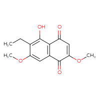 Chemical structure of 6-ethyl-5-hydroxy-2,7-dimethoxy-1,4-dihydronaphthalene-1,4-dione - CSSB06256047811