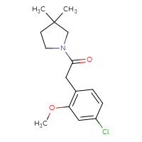 Chemical structure of 2-(4-chloro-2-methoxyphenyl)-1-(3,3-dimethylpyrrolidin-1-yl)ethan-1-one - CSSB06500784698