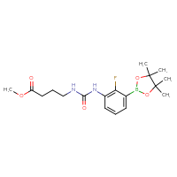 Chemical structure of methyl 4-({[2-fluoro-3-(4,4,5,5-tetramethyl-1,3,2-dioxaborolan-2-yl)phenyl]carbamoyl}amino)butanoate - CSSB21332084659