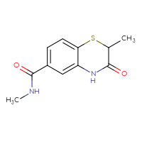 Chemical structure of N,2-dimethyl-3-oxo-3,4-dihydro-2H-1,4-benzothiazine-6-carboxamide - CSSB00026434612