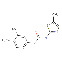 Chemical structure of 2-(3,4-dimethylphenyl)-N-(5-methyl-1,3-thiazol-2-yl)acetamide - CSSB00025839746