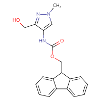 Chemical structure of (9H-fluoren-9-yl)methyl N-[3-(hydroxymethyl)-1-methyl-1H-pyrazol-4-yl]carbamate - CSSB20543973946