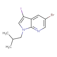 Chemical structure of 5-bromo-3-iodo-1-(2-methylpropyl)-1H-pyrrolo[2,3-b]pyridine - CSSB03219875810