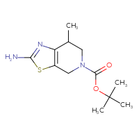 Chemical structure of tert-butyl 2-amino-7-methyl-4H,5H,6H,7H-[1,3]thiazolo[5,4-c]pyridine-5-carboxylate - CSSB00010870629