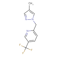 Chemical structure of 2-[(4-methyl-1H-pyrazol-1-yl)methyl]-5-(trifluoromethyl)pyridine - CSSB01996909190