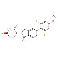 Chemical structure of 3-[5-(2,6-difluoro-4-methoxyphenyl)-1-oxo-2,3-dihydro-1H-isoindol-2-yl]piperidine-2,6-dione - CSSB06587119943