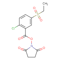 Chemical structure of 2,5-dioxopyrrolidin-1-yl 2-chloro-5-(ethanesulfonyl)benzoate - CSSB20270488452