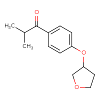 Chemical structure of 2-methyl-1-[4-(oxolan-3-yloxy)phenyl]propan-1-one - CSSB01066358533