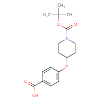 Chemical structure of 4-({1-[(tert-butoxy)carbonyl]piperidin-4-yl}oxy)benzoic acid - CSSB00010170450
