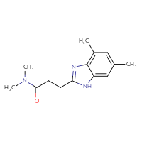 Chemical structure of 3-(4,6-dimethyl-1H-1,3-benzodiazol-2-yl)-N,N-dimethylpropanamide - CSSB15046112720