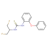 Chemical structure of 3-(1,3-difluoropropan-2-yl)-1-(2-phenoxyphenyl)thiourea - CSSB15439331780