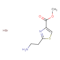 Chemical structure of methyl 2-(2-aminoethyl)-1,3-thiazole-4-carboxylate hydrobromide - CSSB20620704353