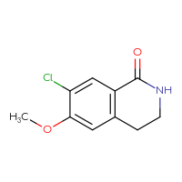 Chemical structure of 7-chloro-6-methoxy-1,2,3,4-tetrahydroisoquinolin-1-one - CSSB00010299141