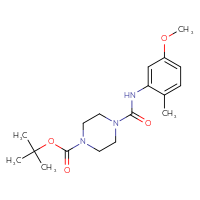 Chemical structure of tert-butyl 4-[(5-methoxy-2-methylphenyl)carbamoyl]piperazine-1-carboxylate - CSSB01410046212