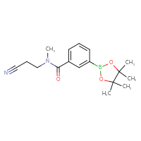 Chemical structure of N-(2-cyanoethyl)-N-methyl-3-(4,4,5,5-tetramethyl-1,3,2-dioxaborolan-2-yl)benzamide - CSSB02166475278