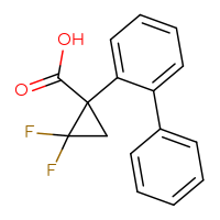 Chemical structure of 1-{[1,1'-biphenyl]-2-yl}-2,2-difluorocyclopropane-1-carboxylic acid - CSSB00103044139