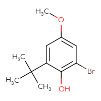 Chemical structure of 2-bromo-6-tert-butyl-4-methoxyphenol - CSSB00010214389