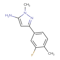 Chemical structure of 3-(3-fluoro-4-methylphenyl)-1-methyl-1H-pyrazol-5-amine - CSSB00011267190