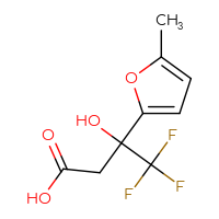 Chemical structure of 4,4,4-trifluoro-3-hydroxy-3-(5-methylfuran-2-yl)butanoic acid - CSSB00000025245