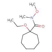 Chemical structure of 1-ethoxy-N-methoxy-N-methylcycloheptane-1-carboxamide - CSSB01395048895