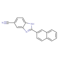 Chemical structure of 2-(naphthalen-2-yl)-1H-1,3-benzodiazole-5-carbonitrile - CSSB00103896715