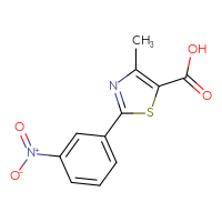 Chemical structure of 4-methyl-2-(3-nitrophenyl)-1,3-thiazole-5-carboxylic acid - CSSB00000469946