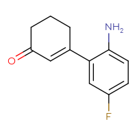 Chemical structure of 3-(2-amino-5-fluorophenyl)cyclohex-2-en-1-one - CSSB00020885888