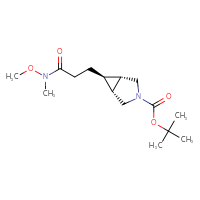 Chemical structure of tert-butyl (1R,5S,6R)-6-{2-[methoxy(methyl)carbamoyl]ethyl}-3-azabicyclo[3.1.0]hexane-3-carboxylate - CSSB15102475011
