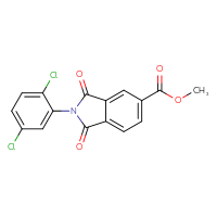 Chemical structure of methyl 2-(2,5-dichlorophenyl)-1,3-dioxo-2,3-dihydro-1H-isoindole-5-carboxylate - CSSB00048223082