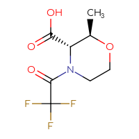 Chemical structure of (2R,3S)-2-methyl-4-(2,2,2-trifluoroacetyl)morpholine-3-carboxylic acid - CSSB00113624826