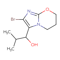 Chemical structure of 1-{2-bromo-5H,6H,7H-imidazo[2,1-b][1,3]oxazin-3-yl}-2-methylpropan-1-ol - CSSB20505645810
