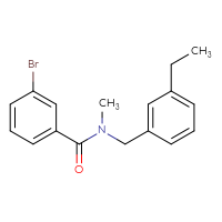 Chemical structure of 3-bromo-N-[(3-ethylphenyl)methyl]-N-methylbenzamide - CSSB06375508441