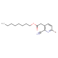 Chemical structure of octyl 2-(6-bromo-2-cyanopyridin-3-yl)acetate - CSSB06645074924