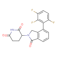 Chemical structure of 3-[1-oxo-4-(2,3,6-trifluorophenyl)-2,3-dihydro-1H-isoindol-2-yl]piperidine-2,6-dione - CSSB21531608328