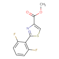 Chemical structure of methyl 2-(2,6-difluorophenyl)-1,3-thiazole-4-carboxylate - CSSB00005683540