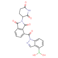 Chemical structure of {1-[2-(2,6-dioxopiperidin-3-yl)-1,3-dioxo-2,3-dihydro-1H-isoindole-4-carbonyl]-1H-indazol-4-yl}boronic acid - CSSB21531607606