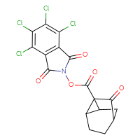 Chemical structure of 4,5,6,7-tetrachloro-1,3-dioxo-2,3-dihydro-1H-isoindol-2-yl 8-oxotricyclo[3.2.1.0²,⁷]octane-1-carboxylate - CSSB20269912815