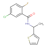 Chemical structure of 5-chloro-2-fluoro-N-[1-(thiophen-2-yl)ethyl]benzamide - CSSB00000612621
