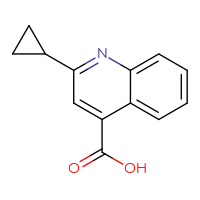Chemical structure of 2-cyclopropylquinoline-4-carboxylic acid - CSSB00000187610