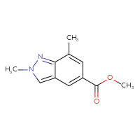 Chemical structure of methyl 2,7-dimethyl-2H-indazole-5-carboxylate - CSSB00036850221